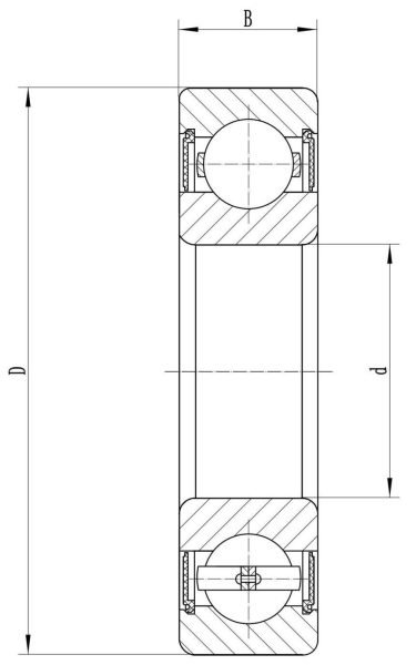 Deep groove ball bearing drawing